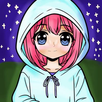a girl with a hoodie