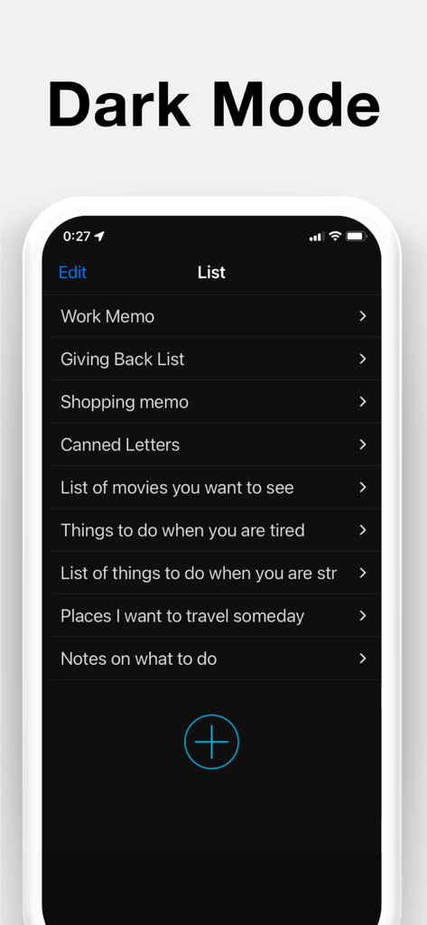 Notepad - Simple Notes & Memo - Simple notepad app interface in dark mode showing a list of notes