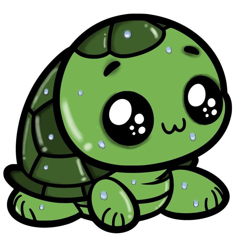 cute little animated turtle