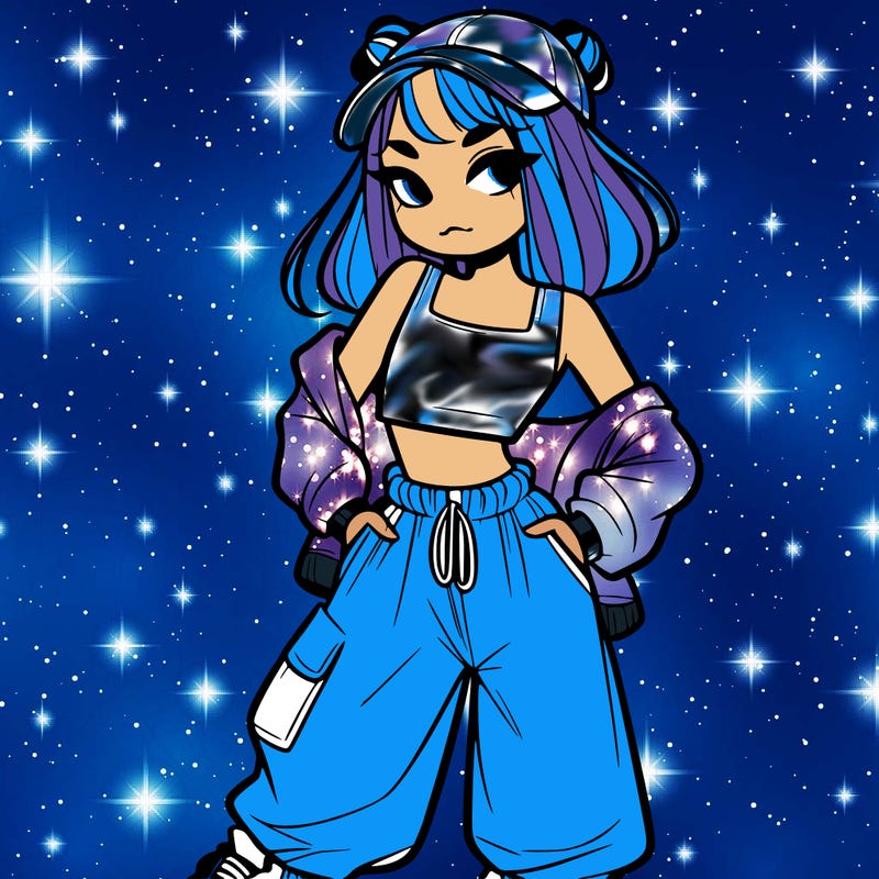 girl in crop top and baggy pants