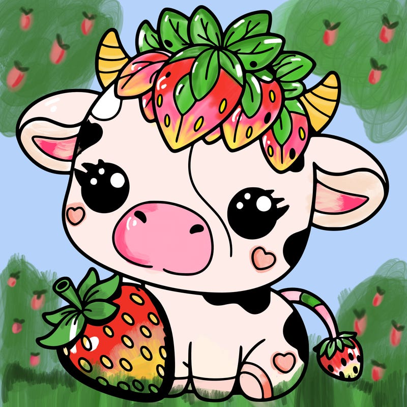 cute strawberry cow