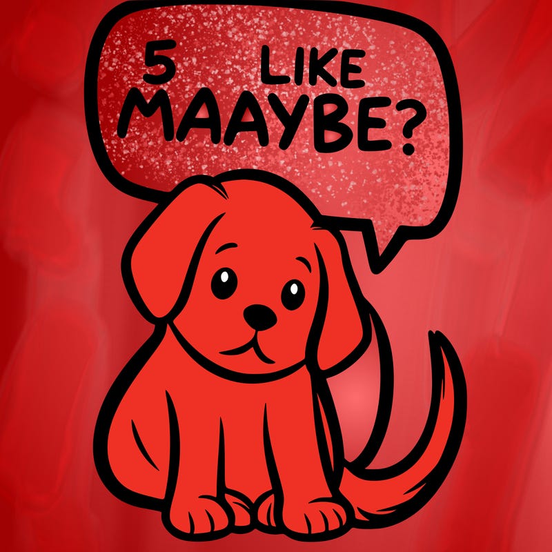 a puppy that says 5 like maybe