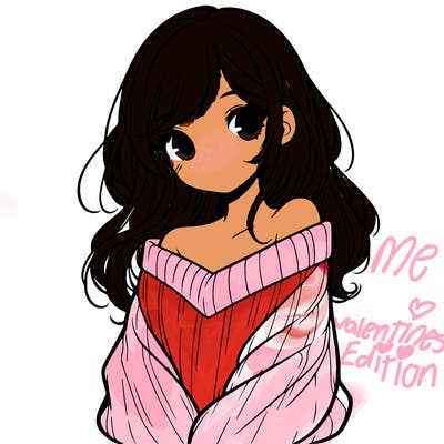 shy pretty girl wearing a sweater that is falling off one shoulder portrait