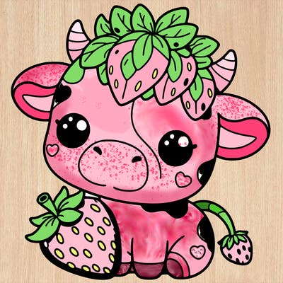 cute strawberry cow