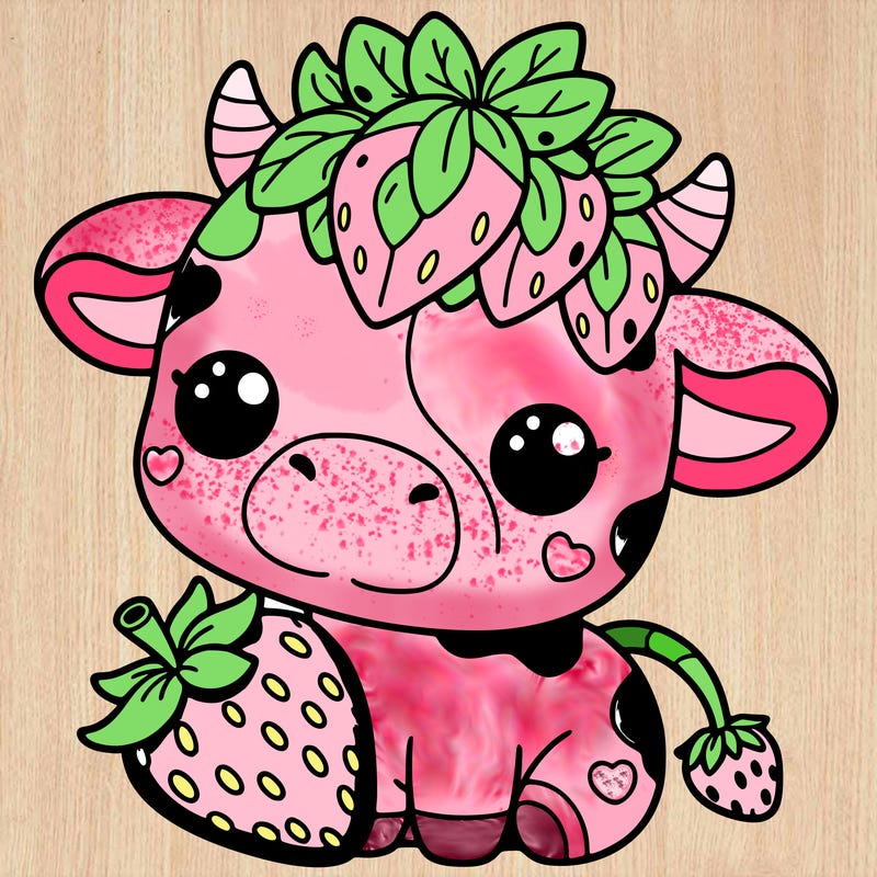 cute strawberry cow