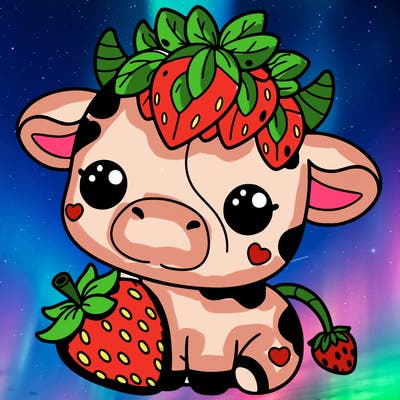 cute strawberry cow