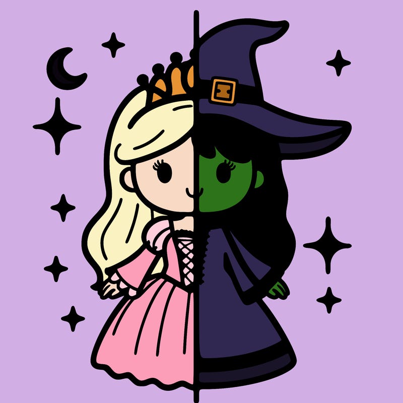 split princess and witch