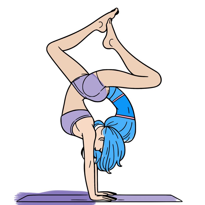 a woman doing a handstand