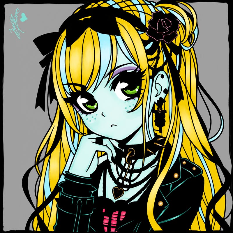 goth anime girl