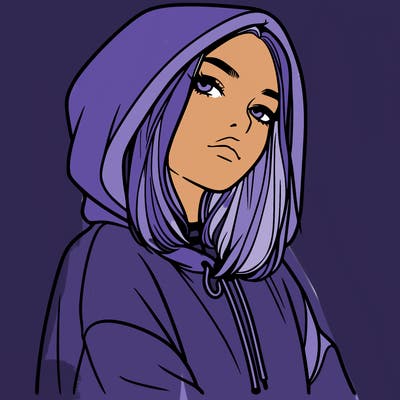a realistic girl in a hoodie