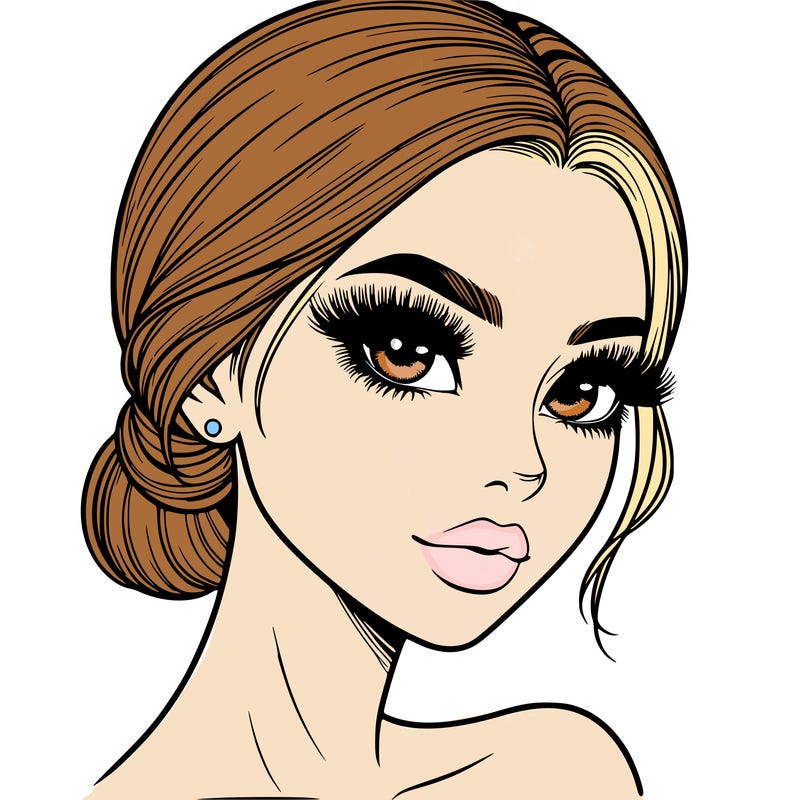 realistic girl with lashes