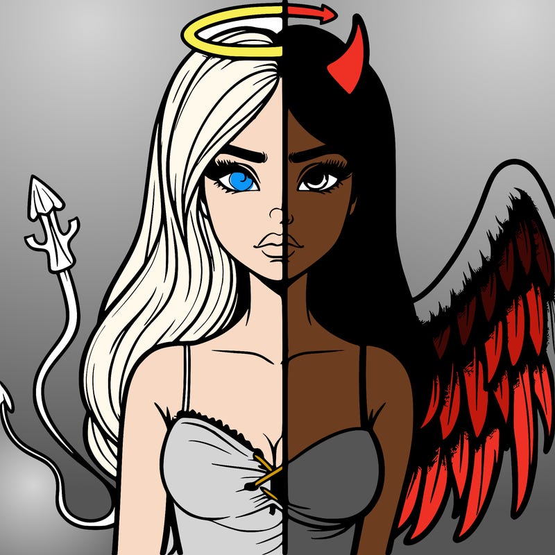 devil vs angel realistic girl