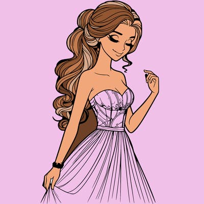 a realistic woman wearing an elegant dress