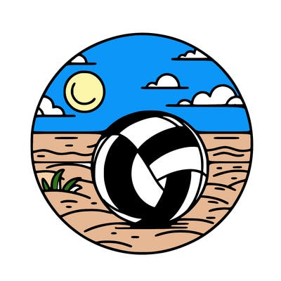 volleyball on a beach