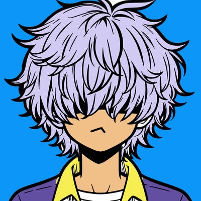 manga boy fluffy hair covering his eyes