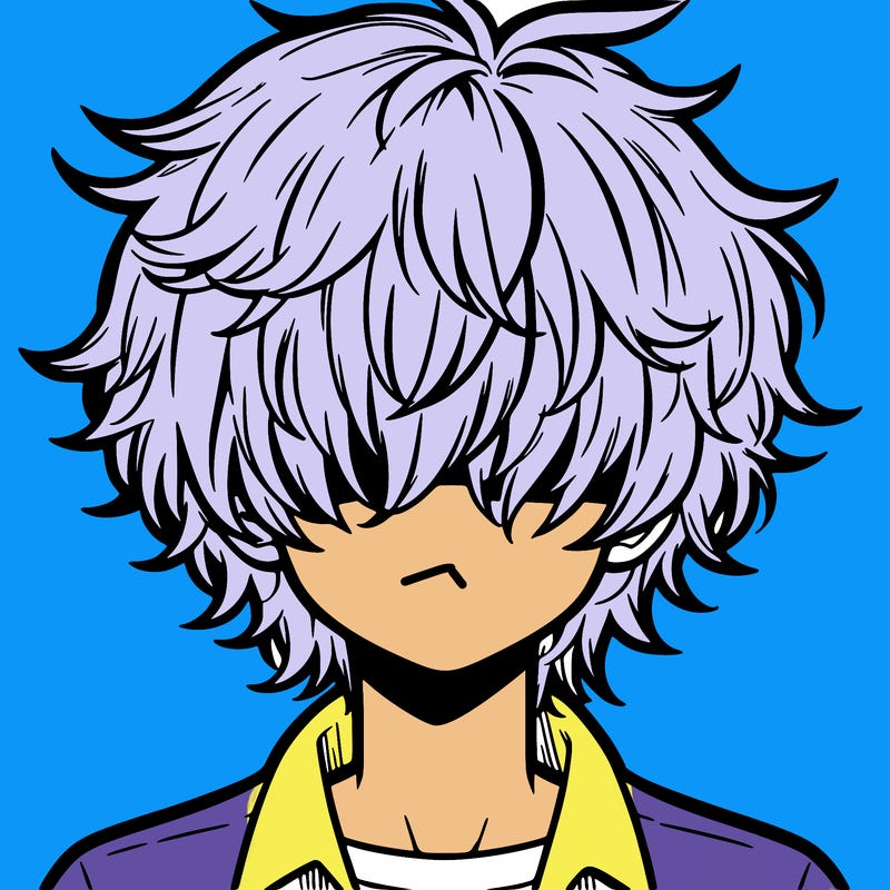 manga boy fluffy hair covering his eyes