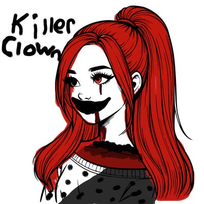 realistic girl with a high ponytail