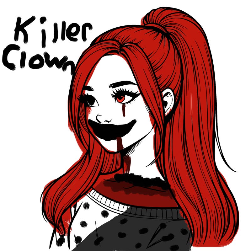 realistic girl with a high ponytail