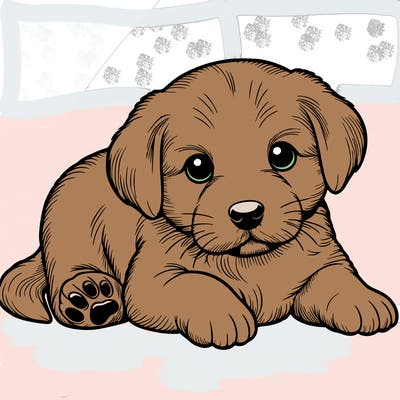 a cute realistic puppy