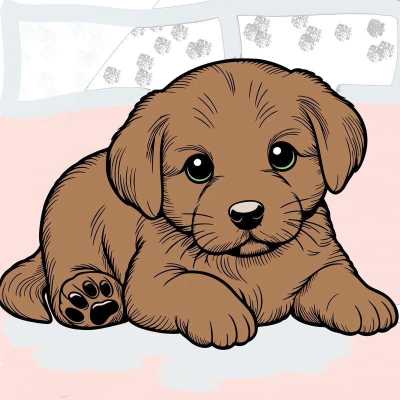 a cute realistic puppy