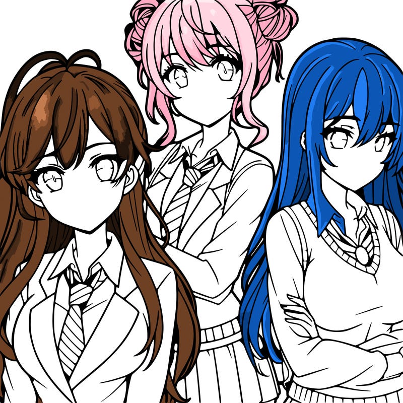 anime girls teenagers