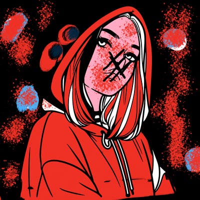 a realistic girl in a hoodie