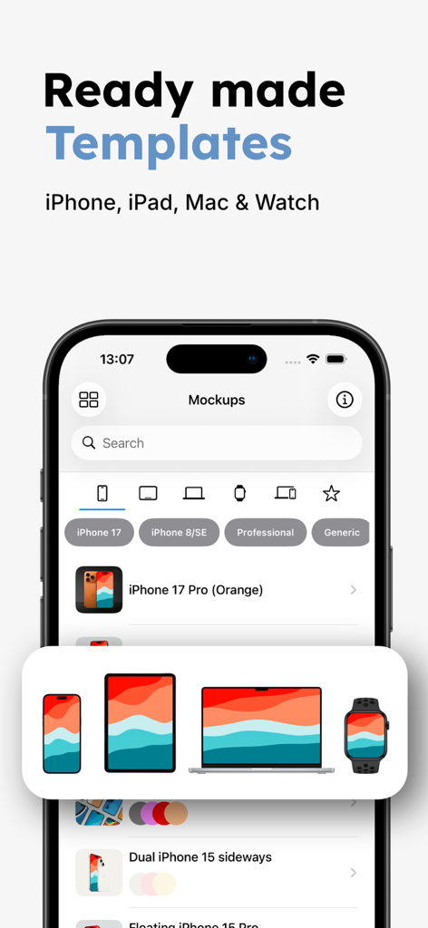 Mockup Templates - Mizframa - Ready made mockup templates for iPhone iPad Mac and Apple Watch