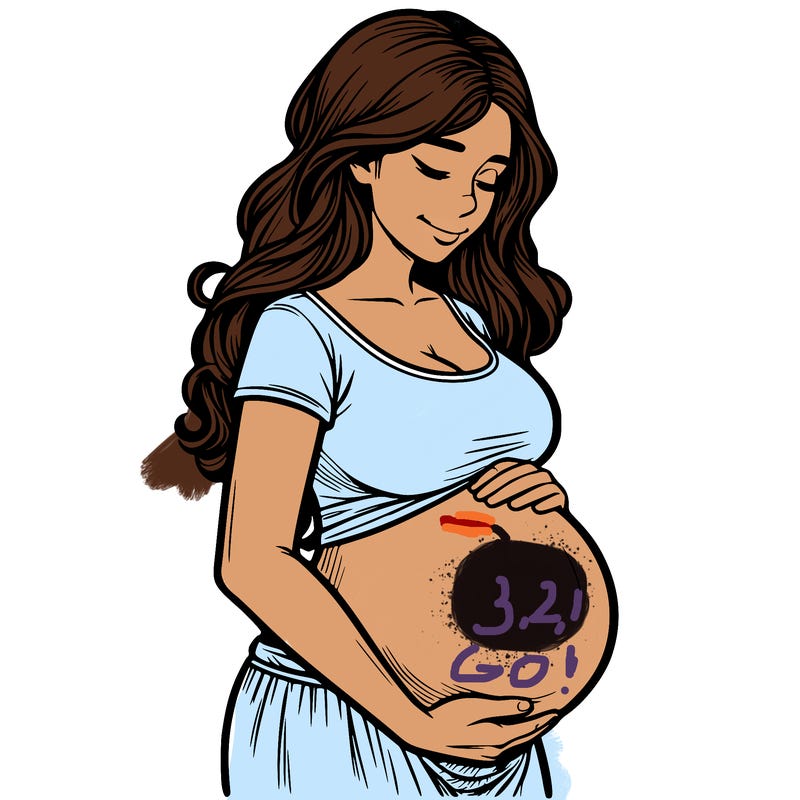 woman heavily pregnant realistic