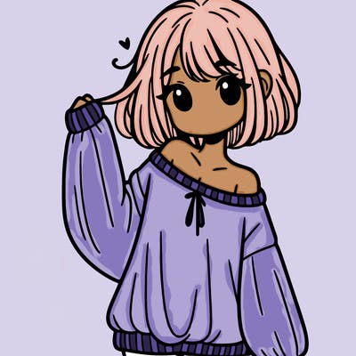 girl in baggy sweater hanging off her shoulder