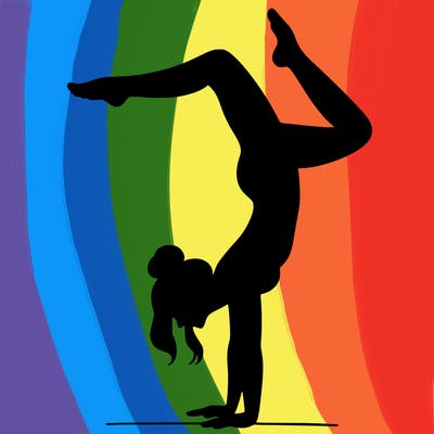 a woman doing a handstand