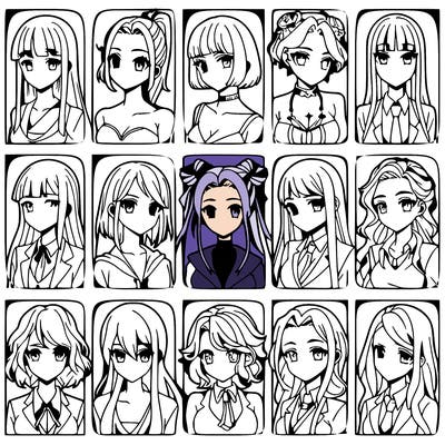 girls that look diffrent anime