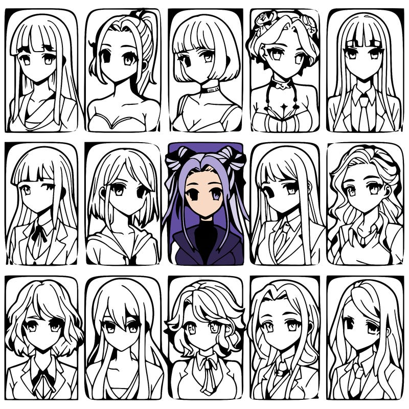 girls that look diffrent anime