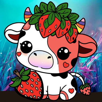 cute strawberry cow