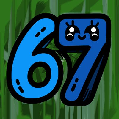 the numbers 67