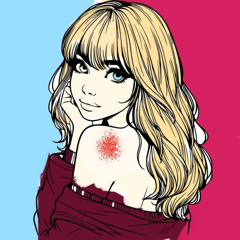 realistic girl with bangs looking over her shoulder