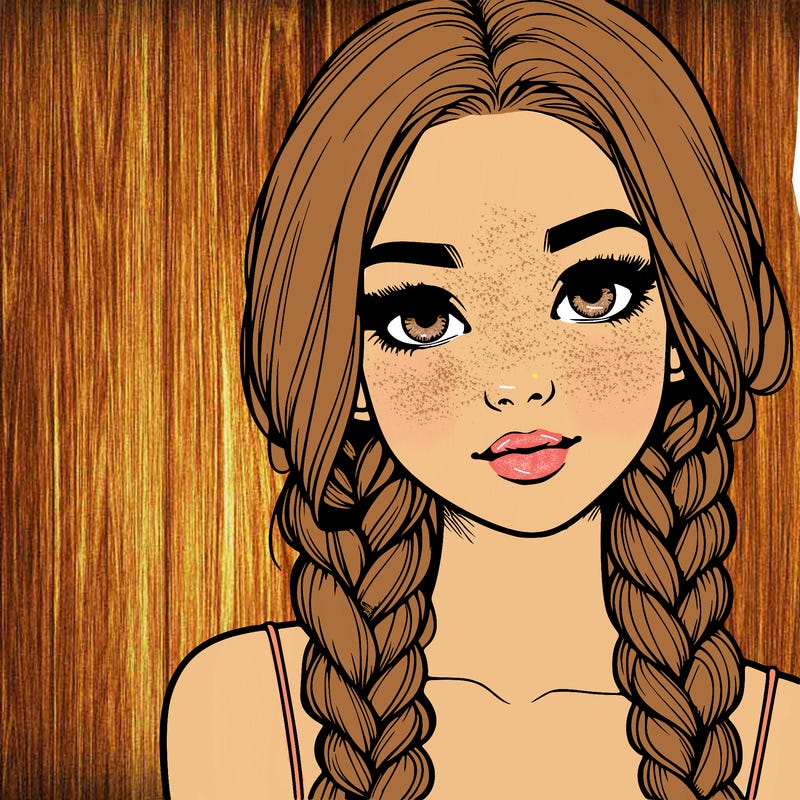 realistic girl with braids