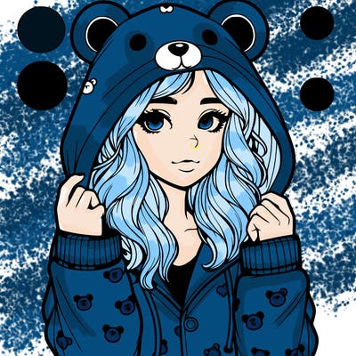 realistic girl in a animal pjs hoodie
