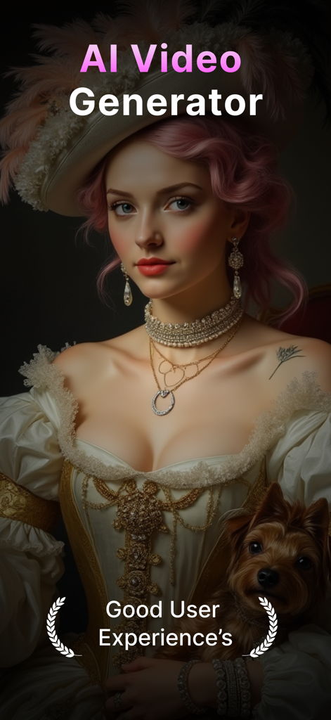 Filmisch KI-generiertes Video-Porträt einer Frau und ihres Hundes