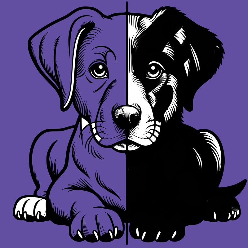 realistic dog split picture