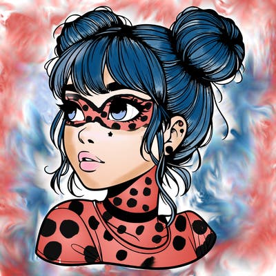 realistic girl with spacebuns