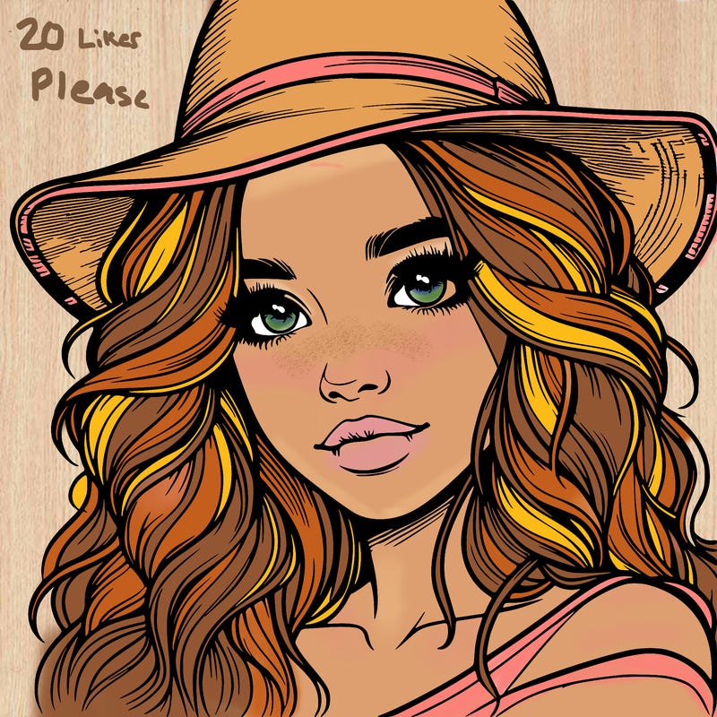 realistic girl with hat