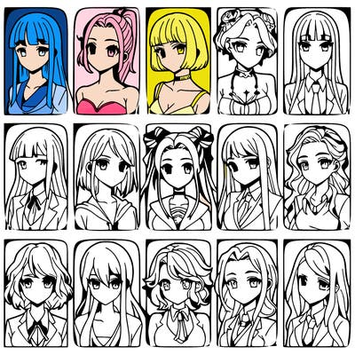 girls that look diffrent anime