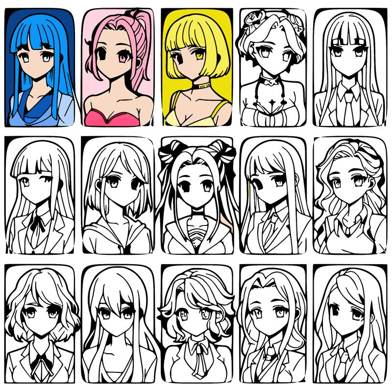 girls that look diffrent anime