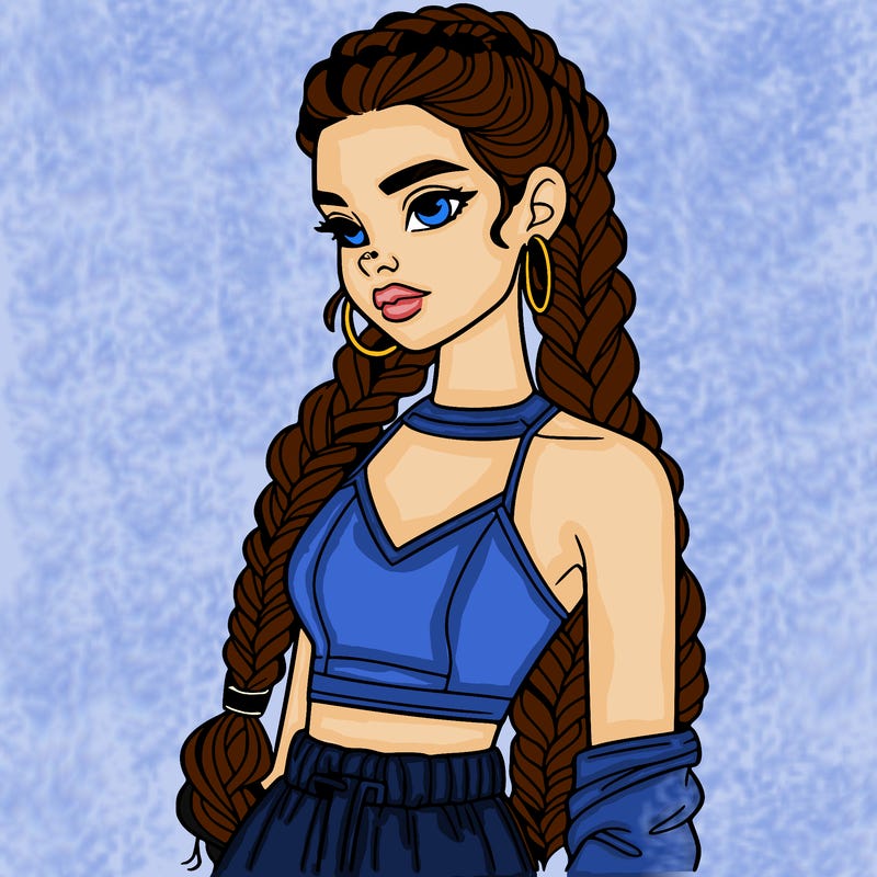 beautiful woman with braided hair crop top