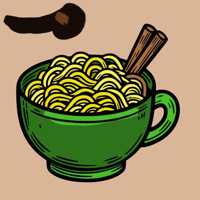 a cup of noddles