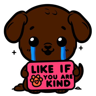 make a sign that says like if you are kind with a cute little dog