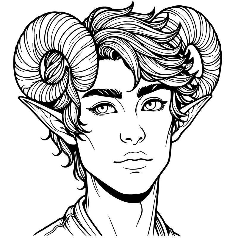 realistic elf with horns