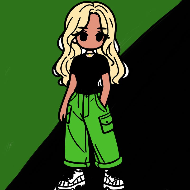 girl in crop top and baggy pants