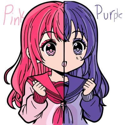 manga girl character split