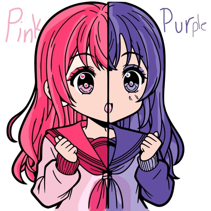 manga girl character split